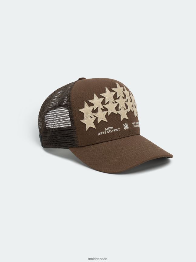 Accessories AMIRI Leather Star Trucker Brown Unisex ZXNJX8431