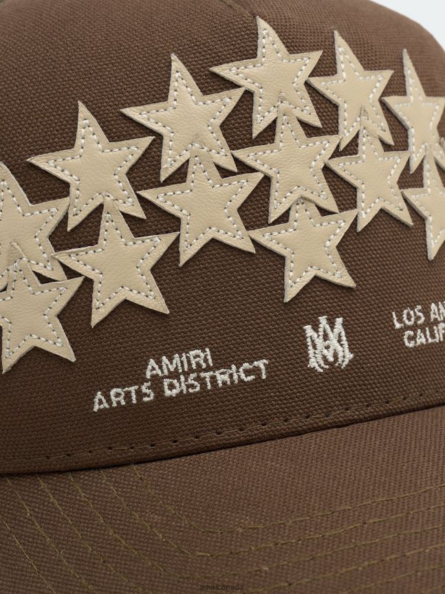 Accessories AMIRI Leather Star Trucker Brown Unisex ZXNJX8431