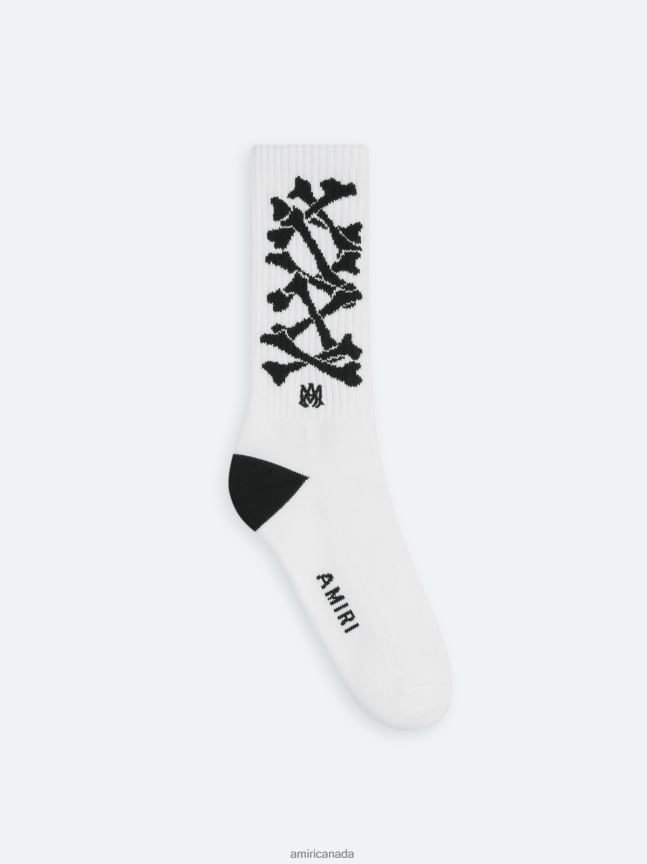 Accessories AMIRI Bones Sock White Black Unisex ZXNJX8452