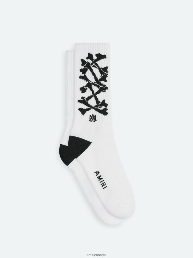 Accessories AMIRI Bones Sock White Black Unisex ZXNJX8452