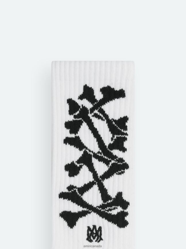 Accessories AMIRI Bones Sock White Black Unisex ZXNJX8452