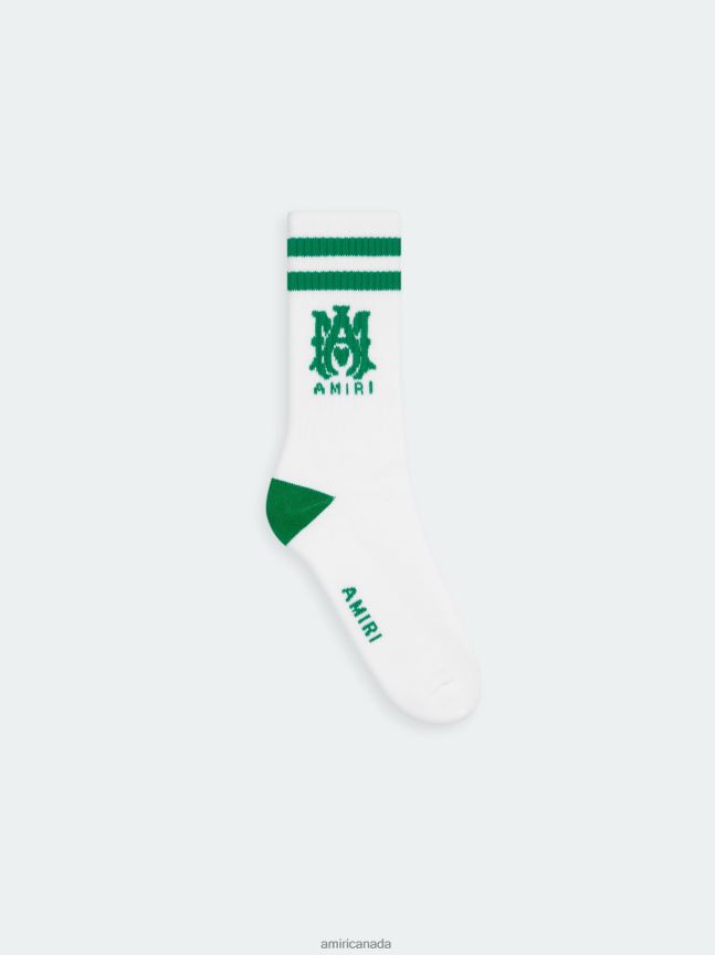 Accessories AMIRI Ma Stripe Sock White/Green Unisex ZXNJX8391