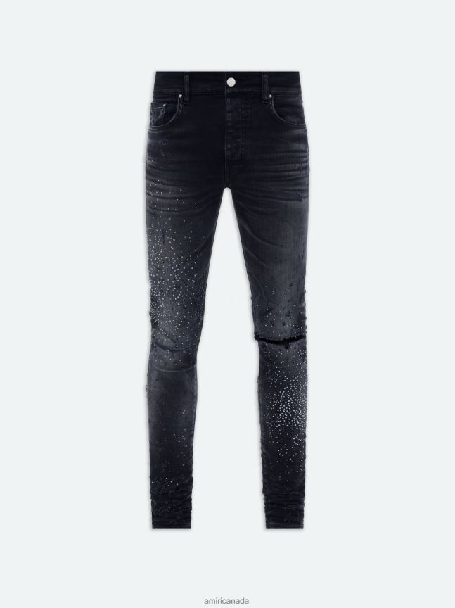 Clothing AMIRI Crystal Shotgun Jean Faded Black Men ZXNJX85