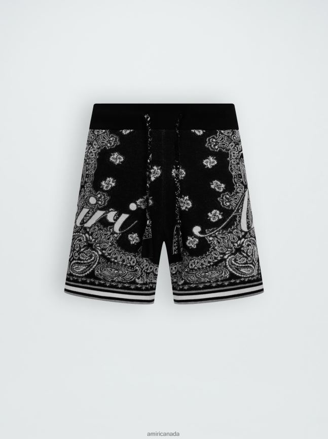 Clothing AMIRI Cotton Bandana Short Black Men ZXNJX8135