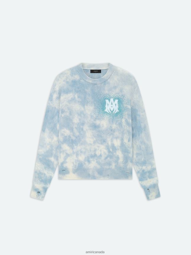 Clothing AMIRI Crystal Crewneck Ashley Blue Men ZXNJX8142