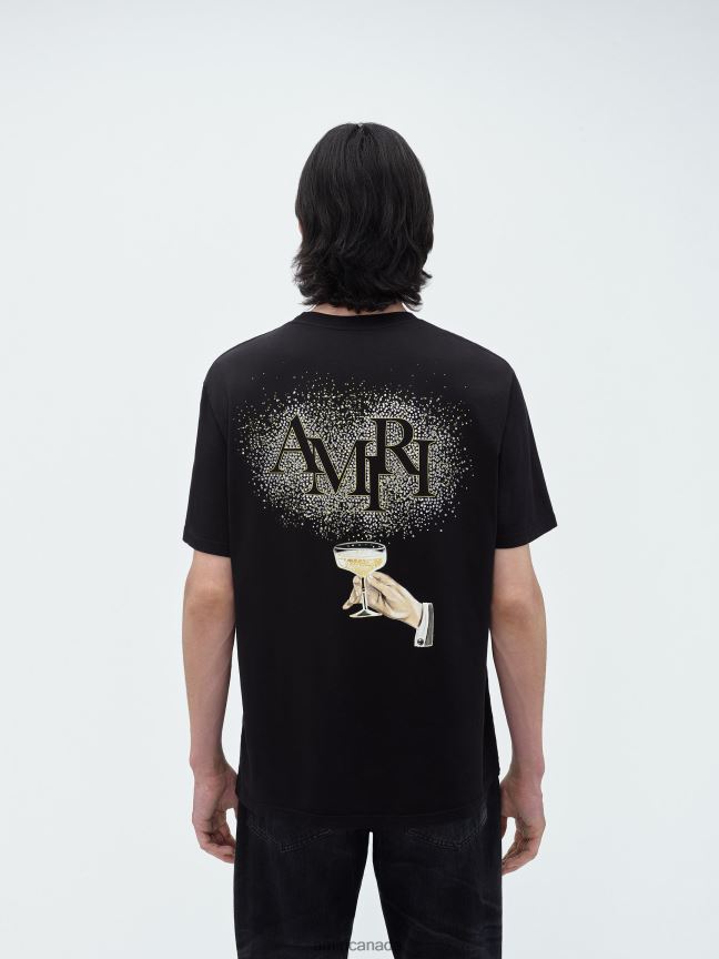 Clothing AMIRI Crystal Champagne Tee Black Men ZXNJX865