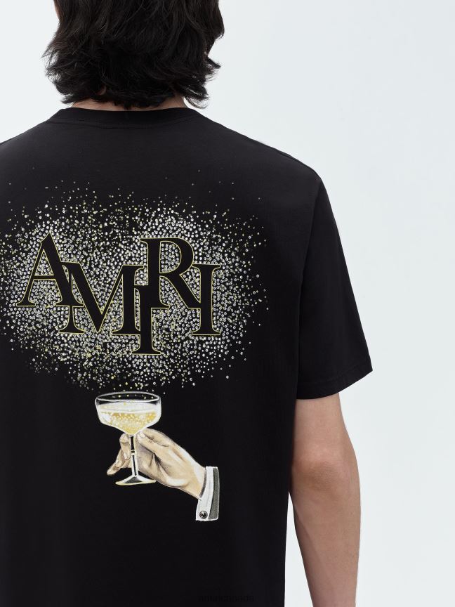 Clothing AMIRI Crystal Champagne Tee Black Men ZXNJX865