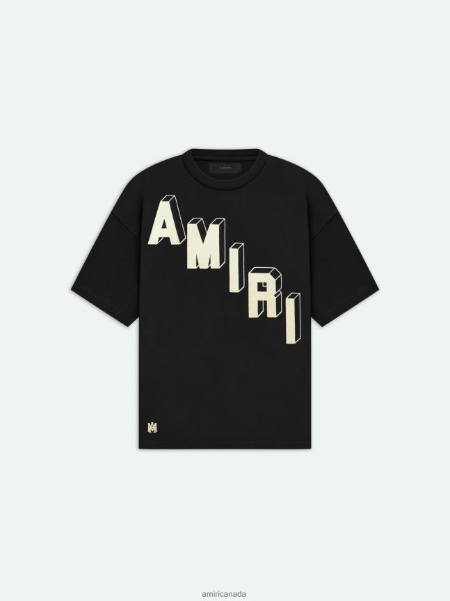 Clothing AMIRI Flocked Hockey Skater Tee Black Men ZXNJX886