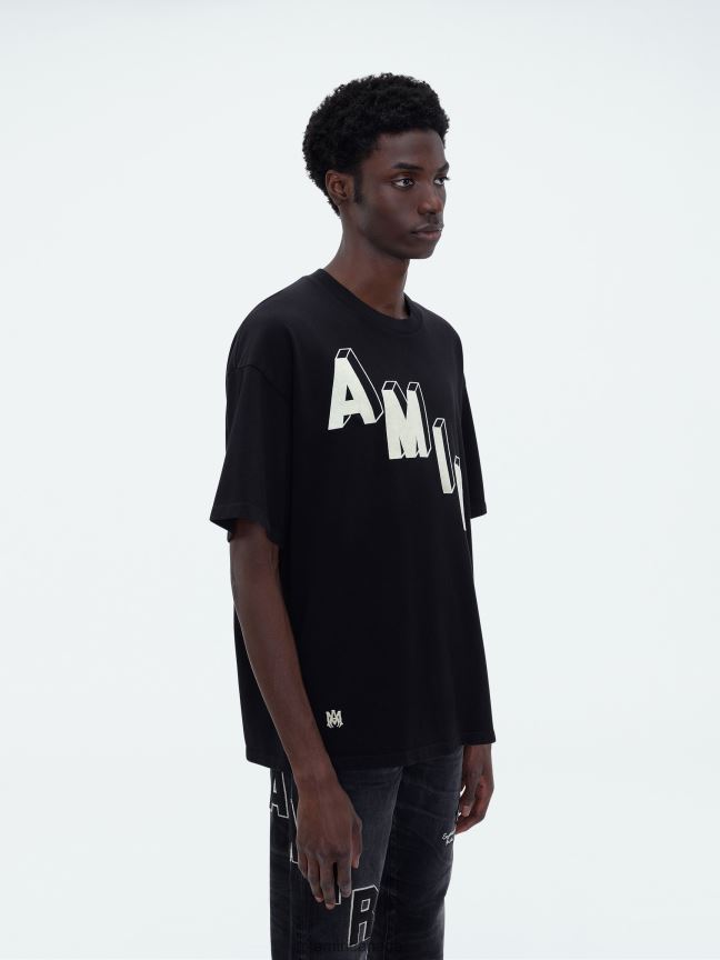 Clothing AMIRI Flocked Hockey Skater Tee Black Men ZXNJX886