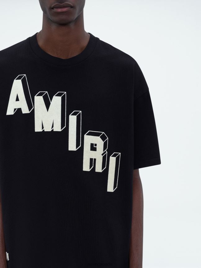 Clothing AMIRI Flocked Hockey Skater Tee Black Men ZXNJX886