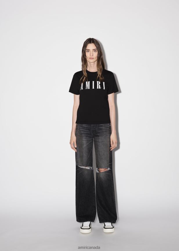 Clothing AMIRI Slim Tee Black Women ZXNJX8254